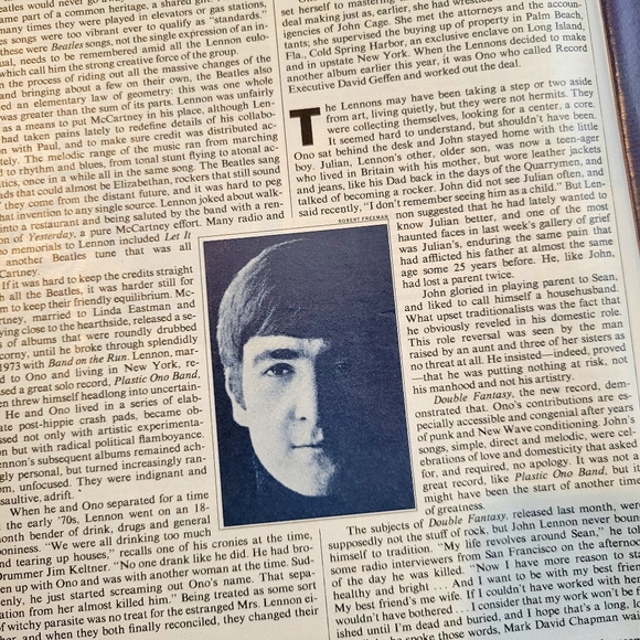 Copy Vtg 1980 John Lennon Time Magazine When the Music Died December 22, 1980 - Picture 13 of 14